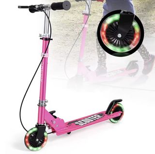Patinete rosa con luces LED