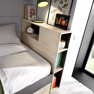 Cama Juvenil Compacta Lanka con Cabezal. Natural/