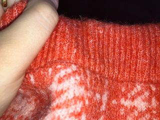 Falda de punto cuadros naranja Primark