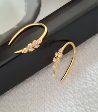 Pendientes Plata Baño Oro 18k Circonitas