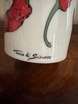 Oliera dipinta a mano con peperoncini