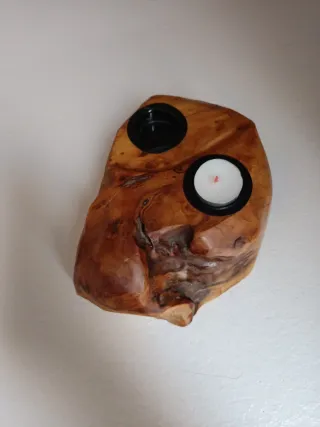 Portavelas de madera rústico