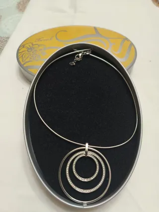 Collana Fossil semirigida cerchi strass