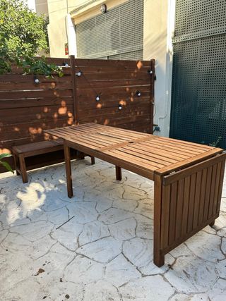 Mesa de madera maciza extensible