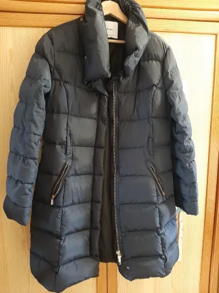 Abrigo Mango Negro/Gris Talla M