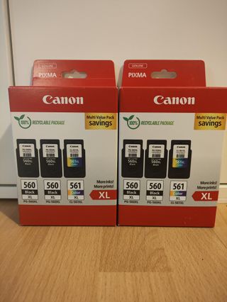 2 Packs Canon 560XL+560XL+561XL Original Nuevo
