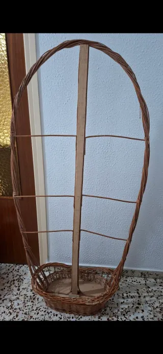 Cesta Grande Navidad Mimbre Madera