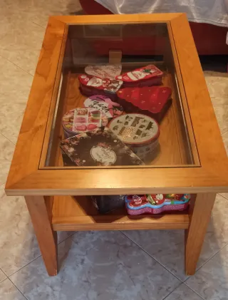 Mesa de centro madera y cristal