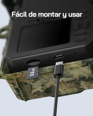 WOLFANG Cámara de Caza Solar WT02 SD 32Gb 4K 48MP