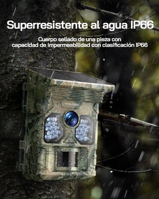 WOLFANG Cámara de Caza Solar WT02 SD 32Gb 4K 48MP
