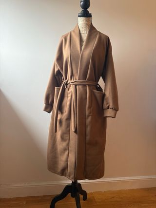 Abrigo paño largo marrón