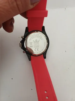 Orologio Chrono Uomo Nero e Rosso