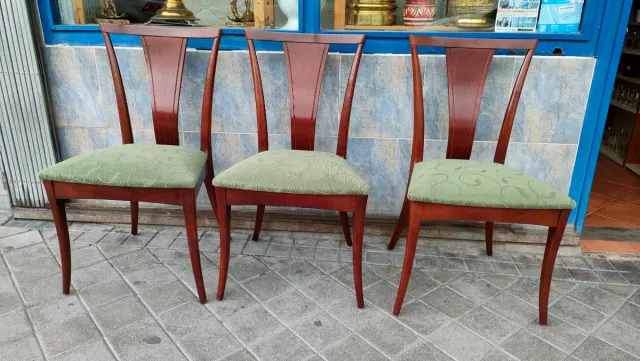 3 Sillas Madera Tapizada Cocina Comedor 640513971