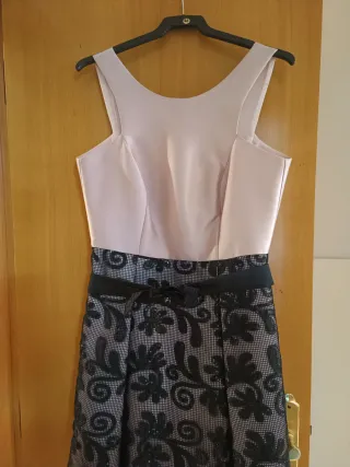 Vestido fiesta Nath & Jules rosa y negro talla L