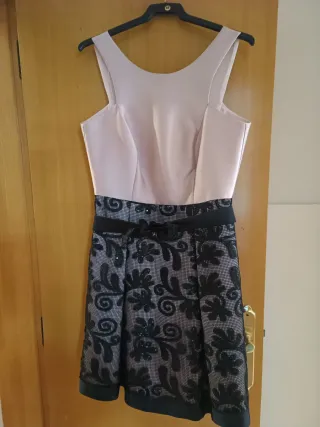 Vestido fiesta Nath & Jules rosa y negro talla L