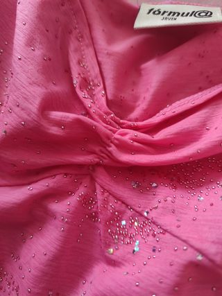 Blusa fiesta rosa con pedrería