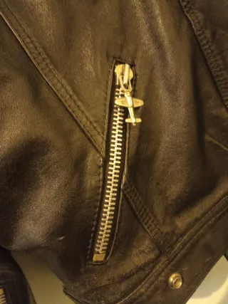 Cazadora motera cuero 1972 XL Harley Davidson