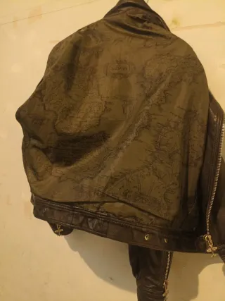 Cazadora motera cuero 1972 XL Harley Davidson