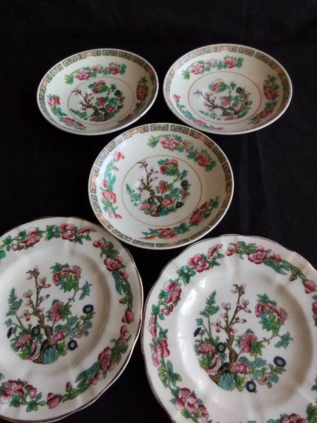 5 Antiche scodelle in porcellana inglese