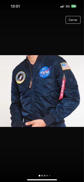 Chaqueta Alpha Industries NASA Azul nueva perfecto