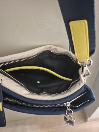 Bolso Adolfo Domínguez Azul y Beige