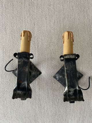 Coppia applique ferro battuto