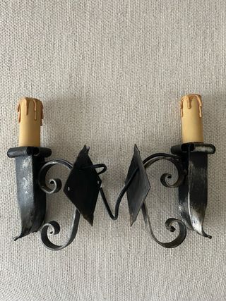 Coppia applique ferro battuto