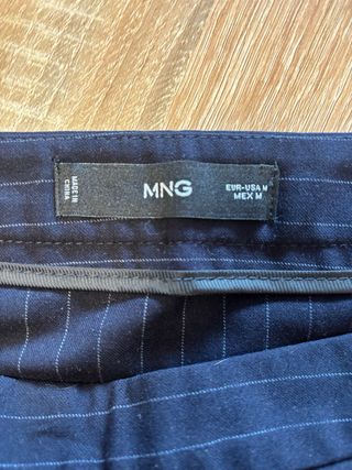 Falda Raya Diplomática Mango Azul