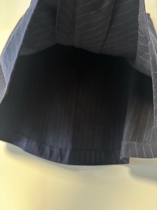 Falda Raya Diplomática Mango Azul