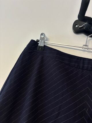 Falda Raya Diplomática Mango Azul