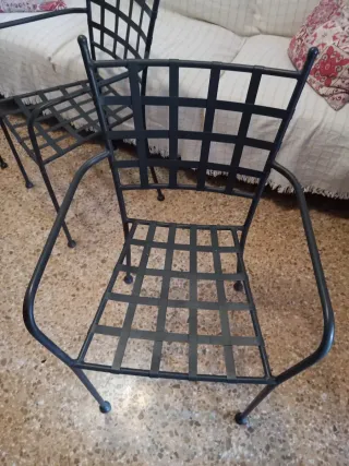 6 Sedie da giardino impilabili in ferro battuto