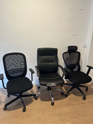 Sillas de escritorio negras cada uno 10€