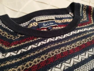 Jersey grecas azul multicolor