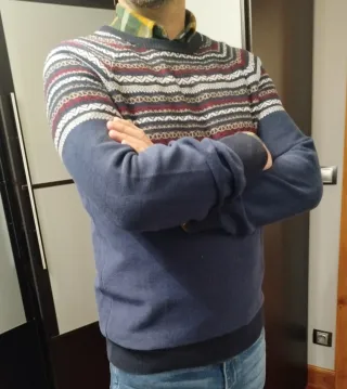 Jersey grecas azul multicolor