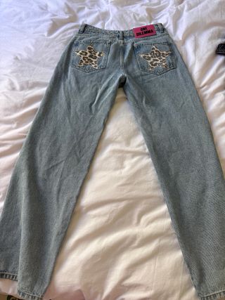 ONE DILEMMA Jeans Estrellas Animal Print