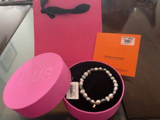 Pulsera Tous Perlas Blancas y Grises Nueva