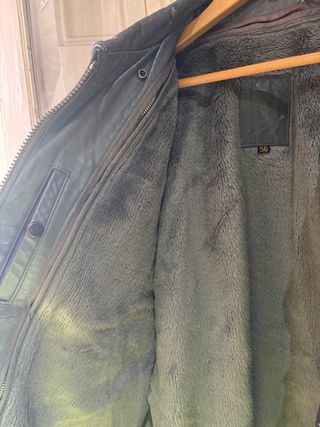 Chaqueta aviador gris de piel