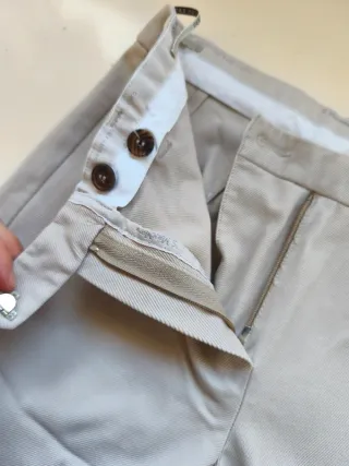 Pantalón S Max Mara beige elegante slim T36