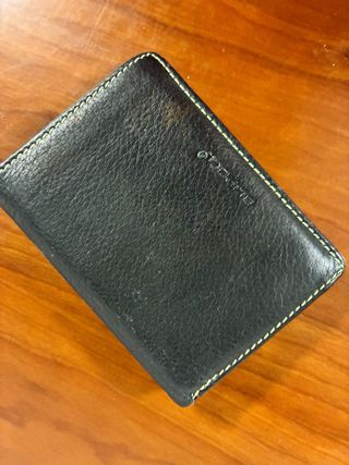 Cartera de hombre piel negra y verde