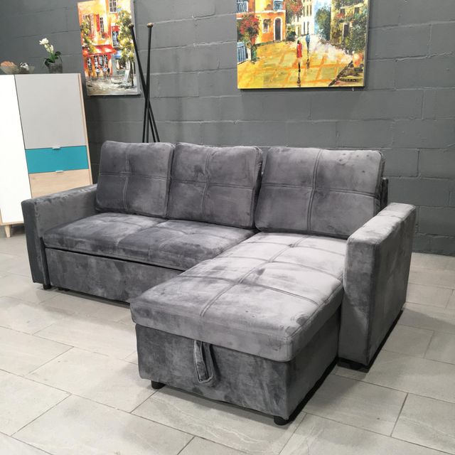 Divano letto chaise longue con cassetto