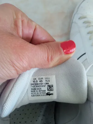 Zapatillas Lacoste Hombre Talla 45 Blancas