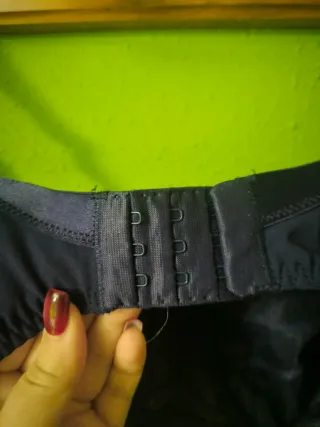 Sujetador 95G Negro y Azul Encaje