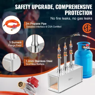 Forgia a Gas Propano 3 Bruciatori Acciaio Inox