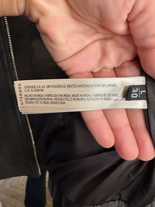 Chaqueta Piel Uterqüe Negra