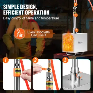 Forgia a Gas Propano 1 Bruciatore Acciaio 1427°C