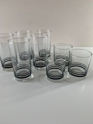 Set Bicchieri Eleganti con Strisce Nere