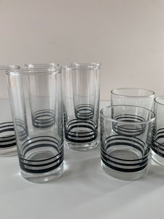 Set Bicchieri Eleganti con Strisce Nere