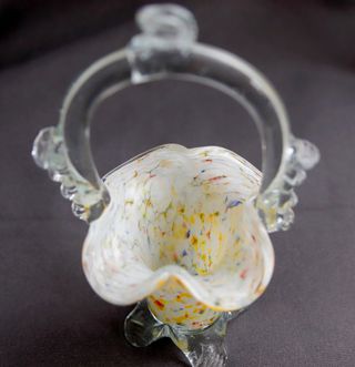 Cesta vidrio Murano colores con asa