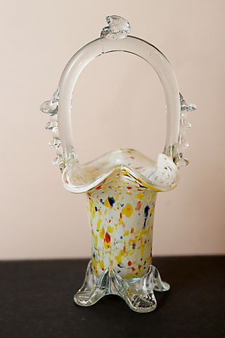 Cesta vidrio Murano colores con asa