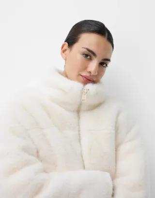 Chaqueta Bershka Mujer Blanca Talla XS